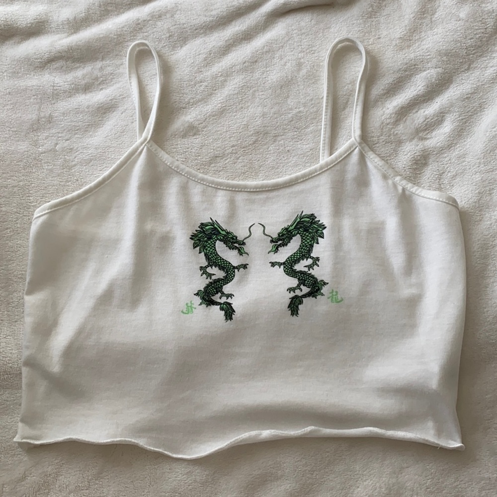White Dragon SHEIN Cropped Tank Top